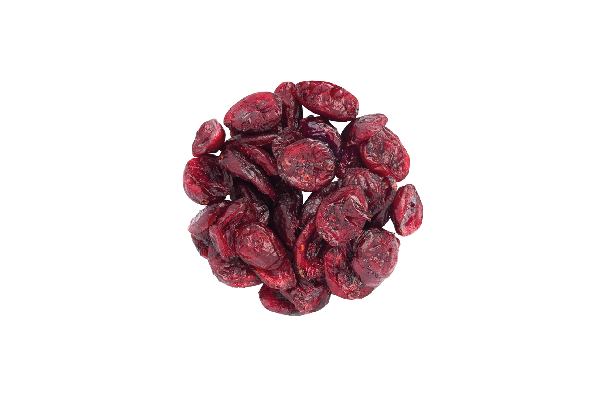 Unsweetened and soft dried cranberries - halves