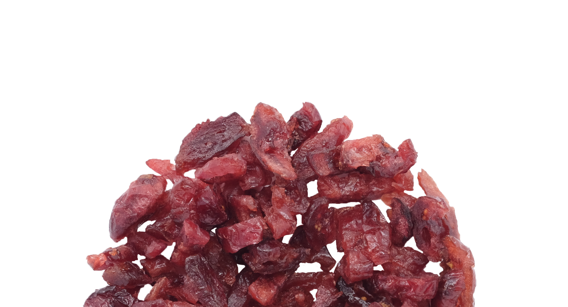 Dried Cranberries (sweetened), with glycerin, julienne cut