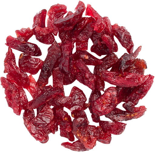 Dried Cranberries (sweetened), julienne cut by Fruit d'Or